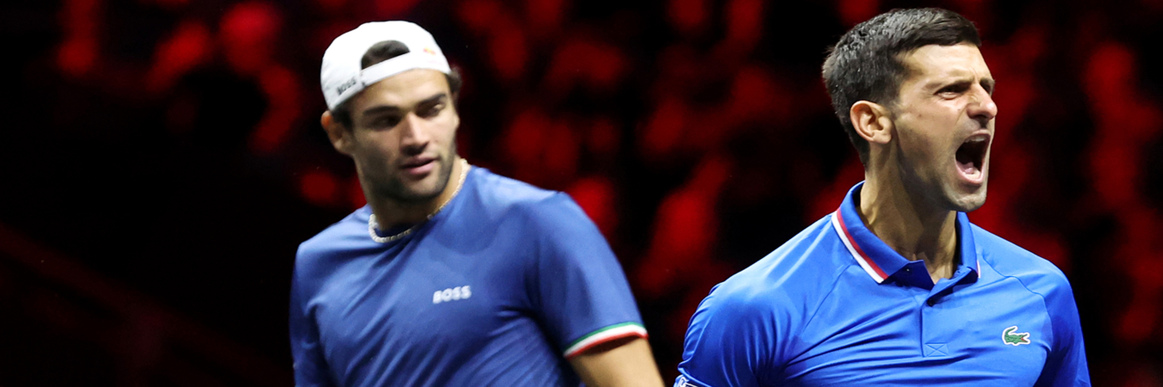 DOUBLE DUTY: Djokovic makes stylish return at Laver Cup as Federer watches on