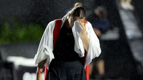 Sabalenka v Rybakina WTA Finals suspended until Friday due to rain
