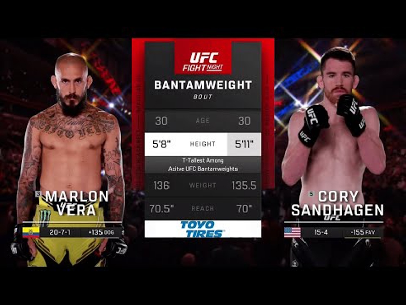 UFC Fight Night | Bantamweight fight | Marlon Vera v Cory Sandhagen | Highlights