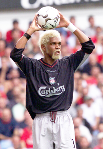 Liverpool's Abel Xavier during their FA Premiership match against Aston Villa at Villa Park. Getty Images.