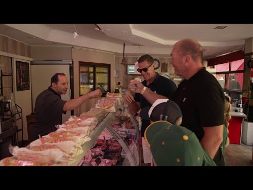 French Connection: Jean de Villiers and Schalk Burger try order meat for the braai in Toulon